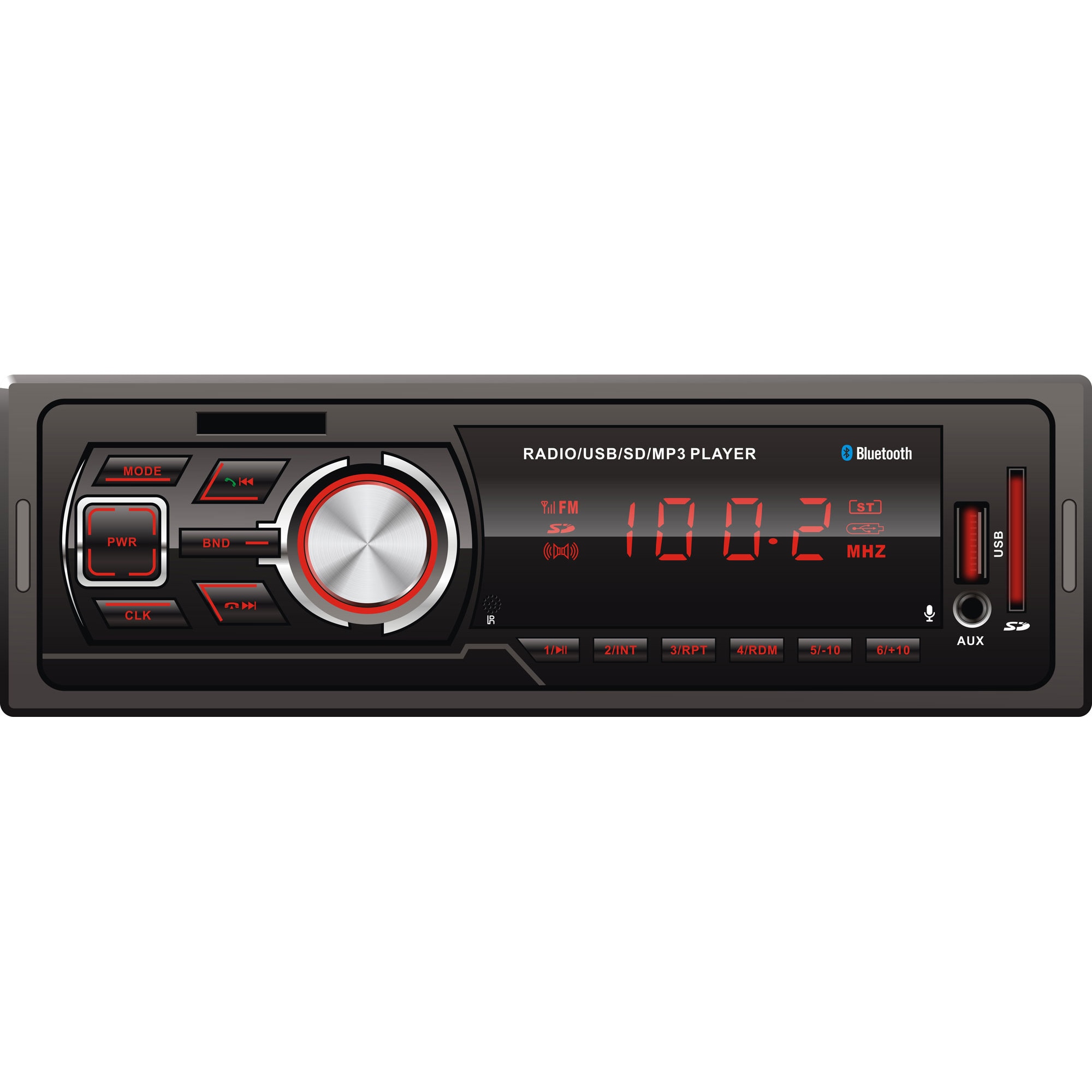 white limit Southeast Radio MP3 auto iNew XC-5206, 4x20W, Bluetooth, Auxiliar, USB, Card Reader,  Telecomanda - eMAG.ro