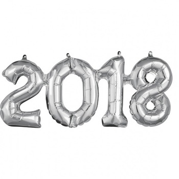 Pachet baloane folii 2018 argintiu - 50 x 22 cm, Amscan 36519 Pachet baloane folii 2018 argintiu - 50 x 22 cm, Amscan 36519