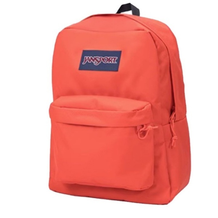 JanSport hátizsák, könnyű és tartós, elülső zsebbel és belső zsebekkel, narancssárga, 42 x 33 x 21 cm