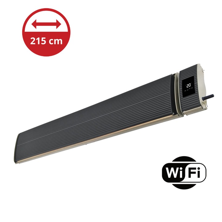 Panou de incalzire cu infrarosu Telemax JH-NR32-13W, 3200W, WiFi, Negru, 215.5 x 18.9 x 6.7 cm