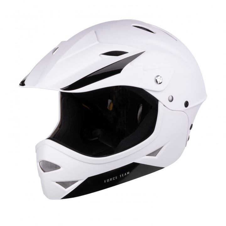 Casca Force Downhill Junior, alb mat S/M