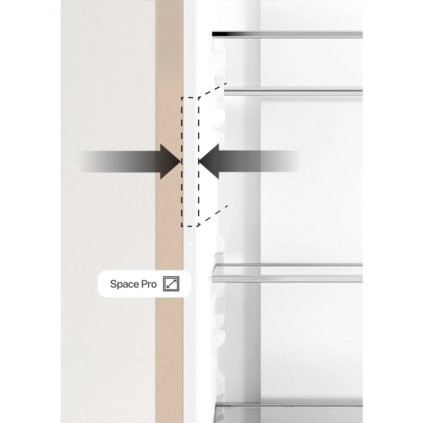 Frigider No Frost French Door cu usi din sticla CREATE, Studio Pro Flex, capacitate 401 litri, H 190 cm, congelator 149 litri, Tehnologie Inverter, 3 rafturi din sticla, 4 compartimente pe usa, sistem Care, functie Multi Air Flow, sticla mata, bej