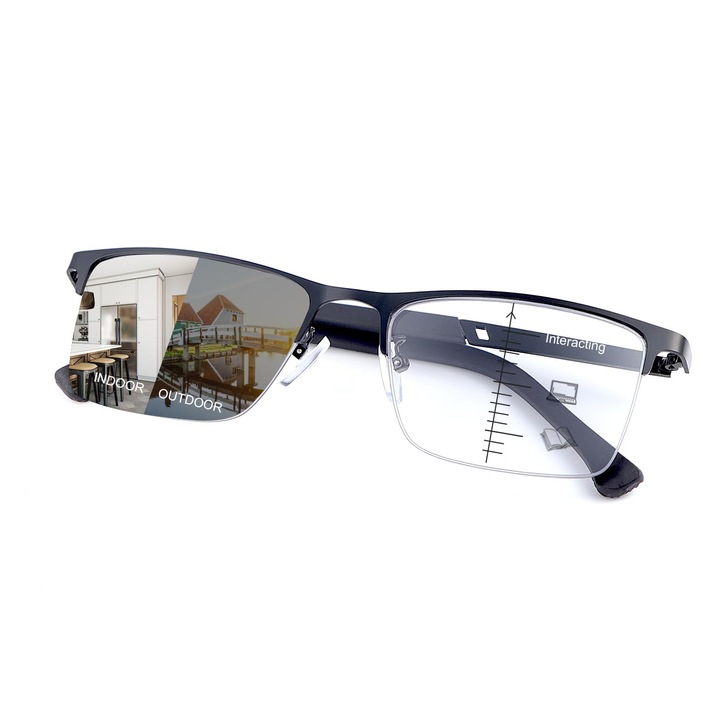 Ochelari de citit multifocali progresivi fotocromatici cu protecție UV, 2, 5, pentru bărbați și femei