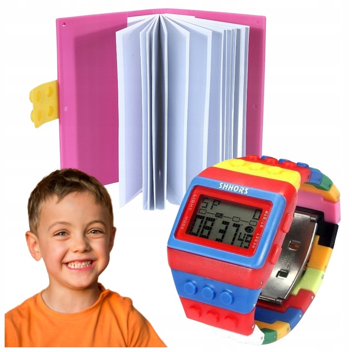 Set Cadou VOLAN: Caiet Bloc de Scris 15x10cm Culoare Amaranth + Ceas Digital de Birou Multifunctional, Ideal pentru Organizare si Productivitate, Accesorii Esentiale pentru Studenti, Profesionisti, Birou si Acasa, Design Modern