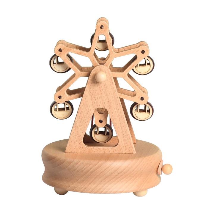 Fadobozos zenélő doboz, művészi dizájn, 16x11x11 cm