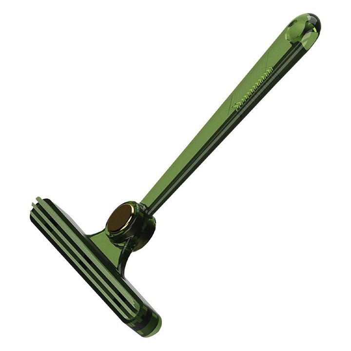 Четка за премахване на мъх и косми от домашни любимци, двойна, зелена, 12 x 14.5 см