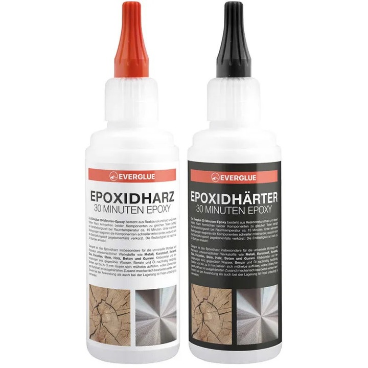 Everglue 2K kétkomponensű epoxigyanta ragasztó, 30 perc, 200 g