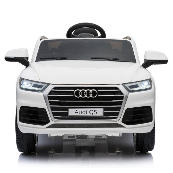 Mașinuță electrică Audi Q5, roți EVA, suspensii, alb, 115x75x56cm