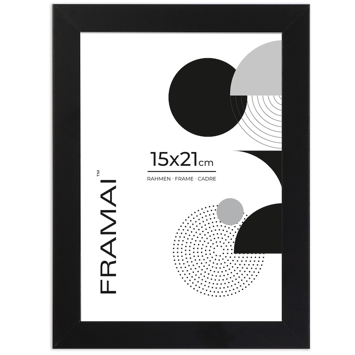Rama foto neagra Framai, dimensiune 15x21 cm