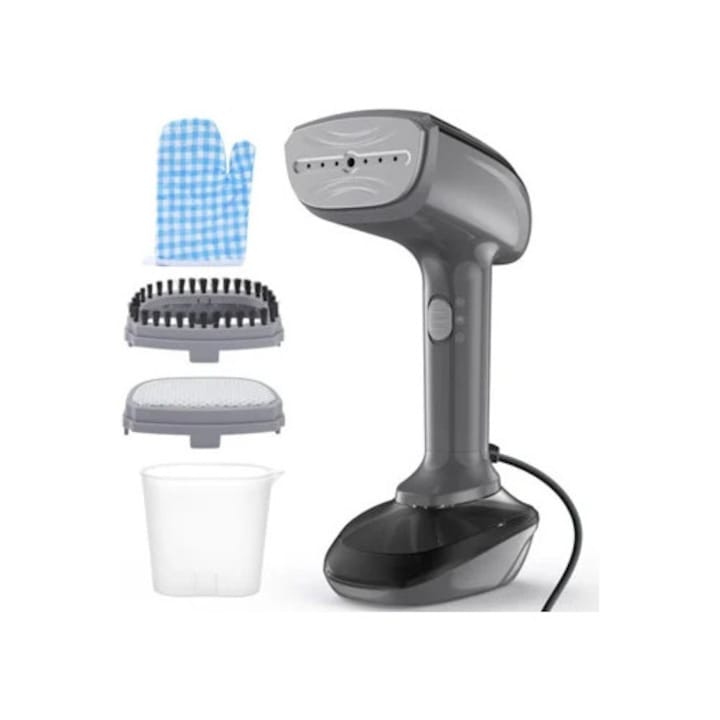 Fier de calcat cu abur 1800W, 2 in 1, ceramica, gri