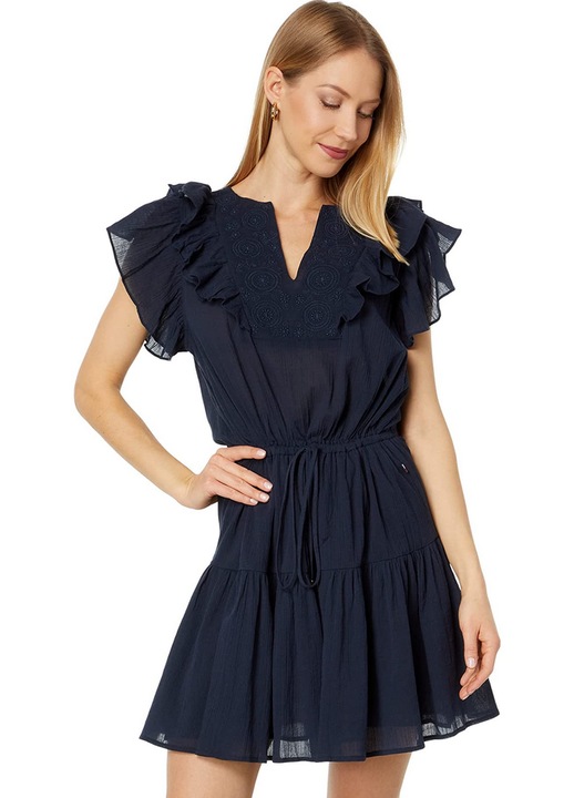 Rochie Tommy Hilfiger brodata, albastra, marimea M