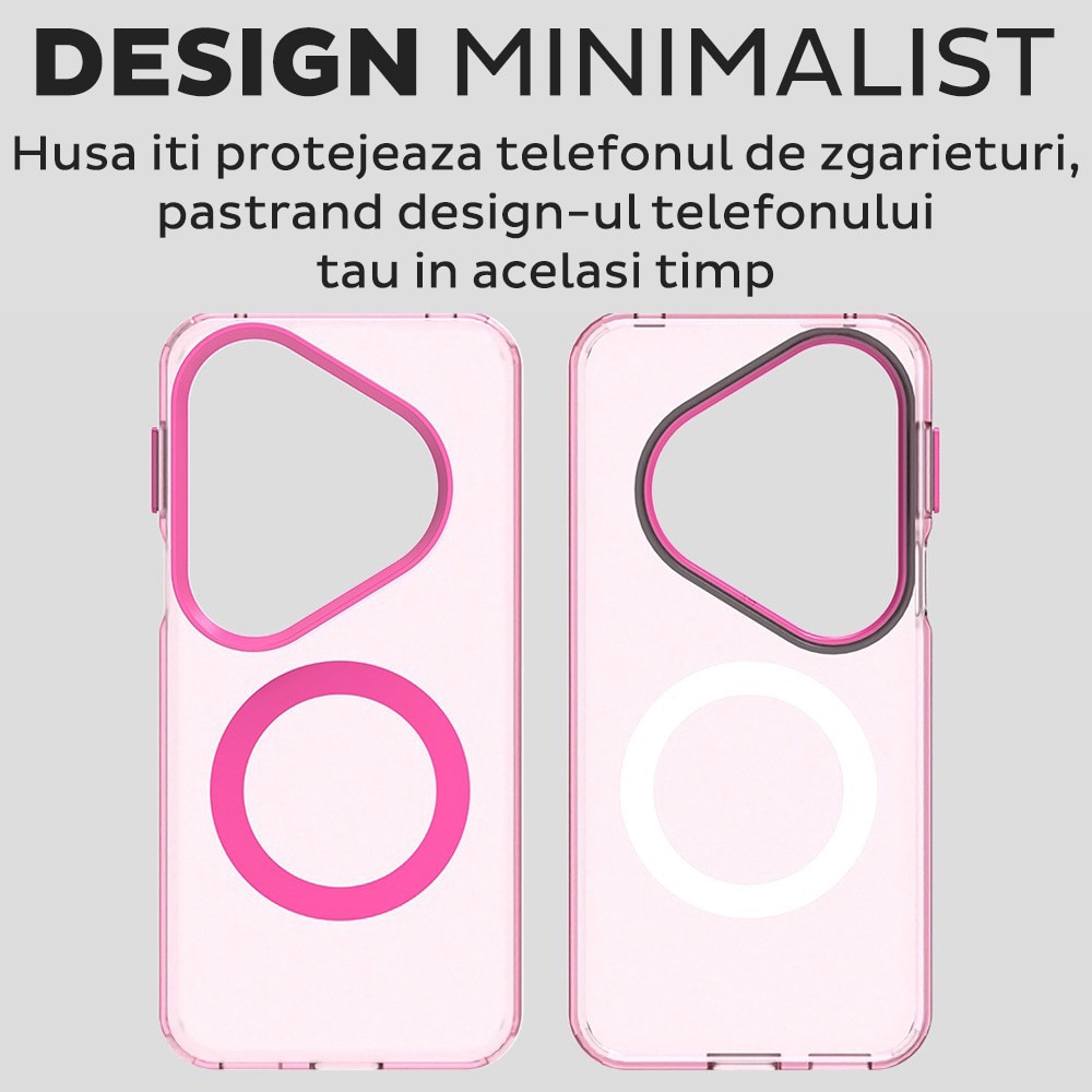 Husa pentru Huawei Pura 80 Pro DaDen® CandyCase MagSafe, Antisoc, Incarcare wireless, Butoane protejate, Roz
