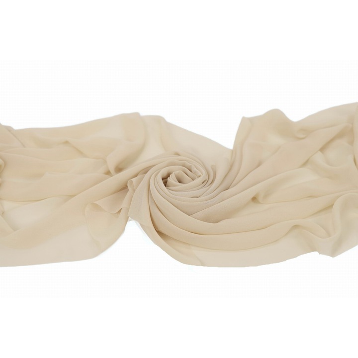 Material Textil Sifon Crep Bej Nisipos, 100% Poliester, 50cm x 145cm