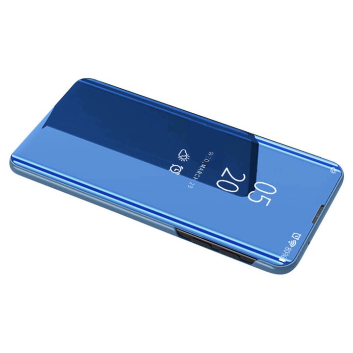 Husa de protectie flip cover compatibila cu Samsung Galaxy A05s, Clear View, plastic, Albastru
