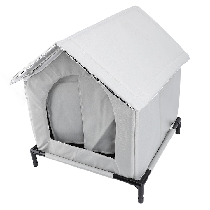 Къща за котки, LYCENXI, водоустойчива, просторна, затворен дизайн, сива