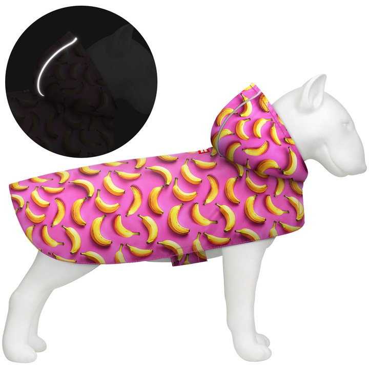 Pelerină de ploaie pentru câini, WAUDOG, glugă, impermeabilă, multicolor, XS