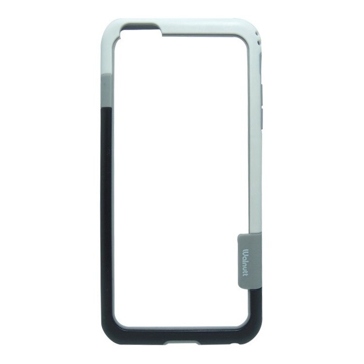Husa bumper Walnutt plastic negru+alb pentru Apple iPhone 6 Plus, 6s Plus