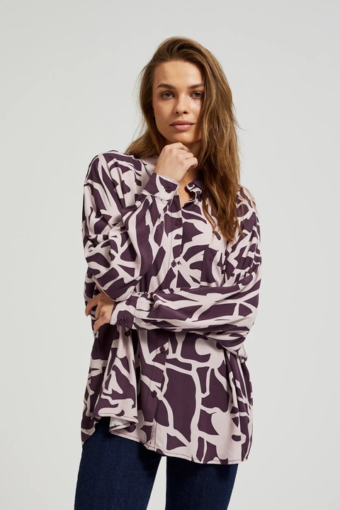 Viszkóz ing lila mintával, Lila