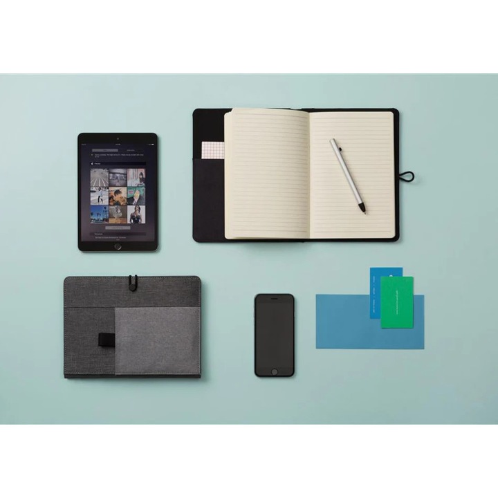 Agenda Handy A5, XDDesign, 128 pagini crem, buzunar de depozitare, 16.6x1.8x22.3cm