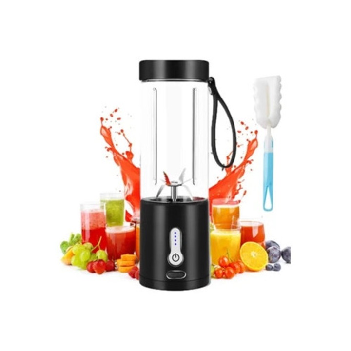 Преносим персонален пасатор, с остриета от неръждаема стомана, подобрен дизайн, 300W, 500ml