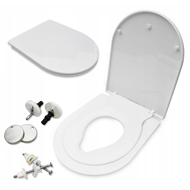 Комплект тоалетна седалка с адаптер за деца, Medas, полипропилен, плавно падане, лесен монтаж, 2 в 1