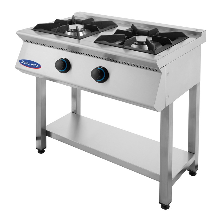 Aragaz profesional cu 2 focuri Ideal Inox de podea Butelie