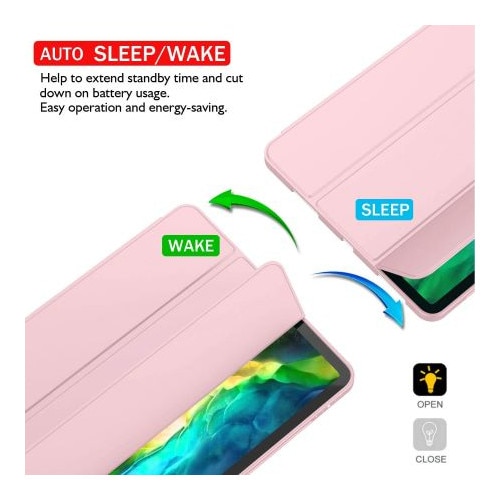Husa Smart Cover compatibila cu Ipad Air 11 2025/2026, M3/M4, inchidere magnetica, Rebound Pencil, Roz Pal, TELGORBCS