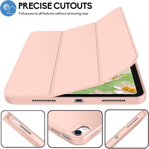Husa Smart Cover compatibila cu Ipad Air 11 2025/2026, M3/M4, inchidere magnetica, Rebound Pencil, Roz Pal, TELGORBCS