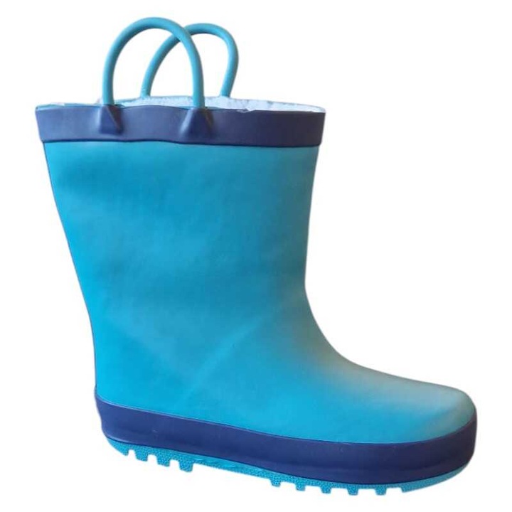 Cizme de ploaie Happy Bee, colorate, cu manere laterale, interior din blanita, Albastru, 29 EU