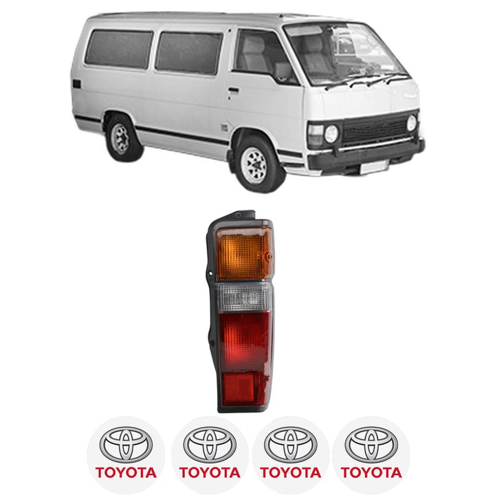 Lampa Stop Spate Dreapta TOYOTA HIACE III Bus (_H5_, _H6_, _H7_, _H8_, _H9_) din 1982-1989, Auto, DEPO, 4x Stickere auto cu TOYOTA