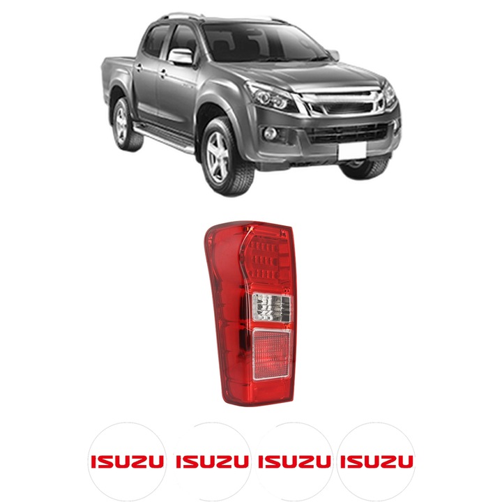 Lampa Stop Spate Stanga ISUZU D-MAX II (TFR, TFS) din 2012-2022, Auto, DEPO, 4x Stickere auto cu ISUZU