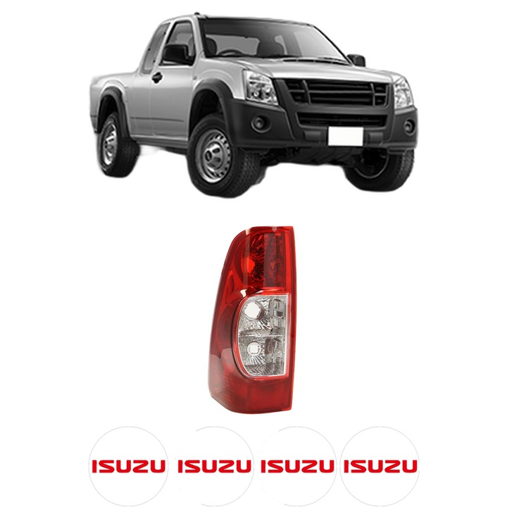 Lampa Stop Spate Stanga ISUZU D-MAX I (TFR, TFS) din 2002-2012, Auto, DEPO, 4x Stickere auto cu ISUZU