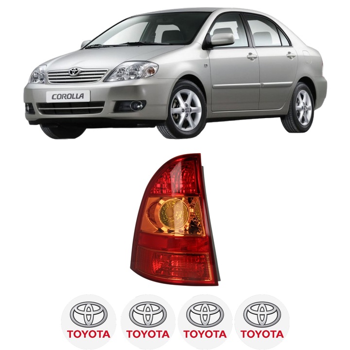 Lampa Stop Spate Stanga TOYOTA COROLLA Saloon (_E12_) din 2001-2008, Auto, DEPO, 4x Stickere auto cu TOYOTA