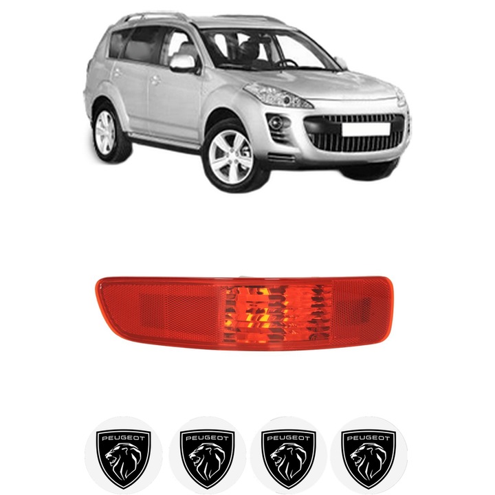 Lampa Stop Spate Stanga PEUGEOT 4007 (VU_, VV_) din 2007-2013, Auto, DEPO, 4x Stickere auto cu PEUGEOT