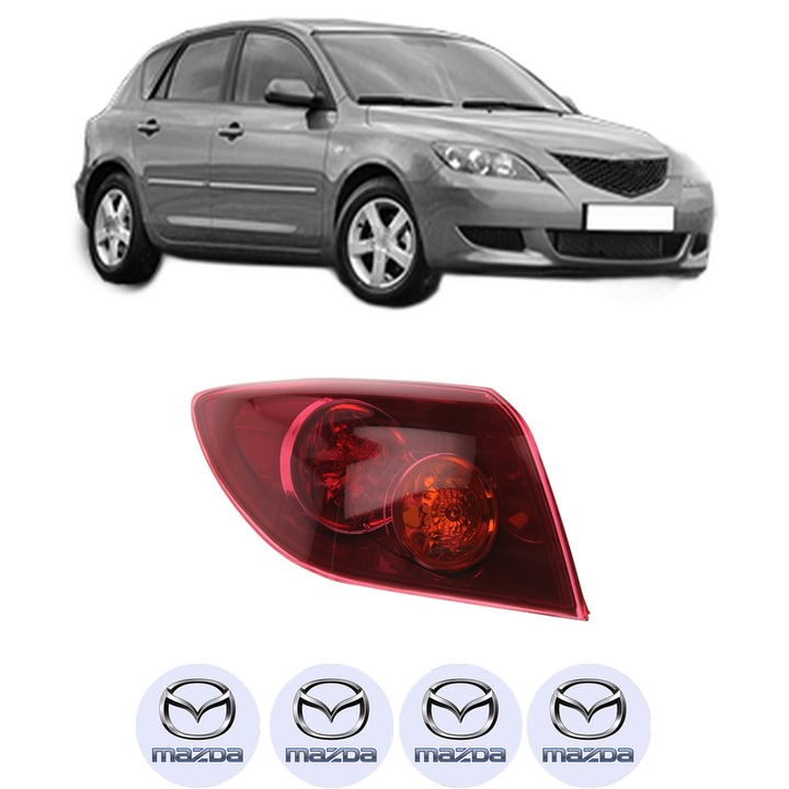 Lampa Stop Spate Stanga MAZDA 3 (BK) din 2003-2009, Auto, DEPO, 4x Stickere auto cu MAZDA