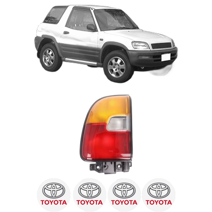 Lampa Stop Spate Stanga TOYOTA RAV 4 I Cabrio (_A1_) din 1997-2000, Auto, DEPO, 4x Stickere auto cu TOYOTA