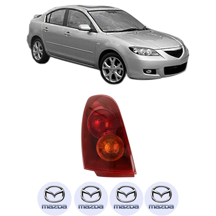 Lampa Stop Spate Dreapta MAZDA 3 Saloon (BK) din 2003-2009, Auto, DEPO, 4x Stickere auto cu MAZDA