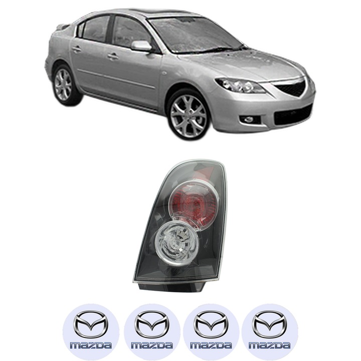 Lampa Stop Spate Stanga MAZDA 3 Saloon (BK) din 2003-2009, Auto, DEPO, 4x Stickere auto cu MAZDA