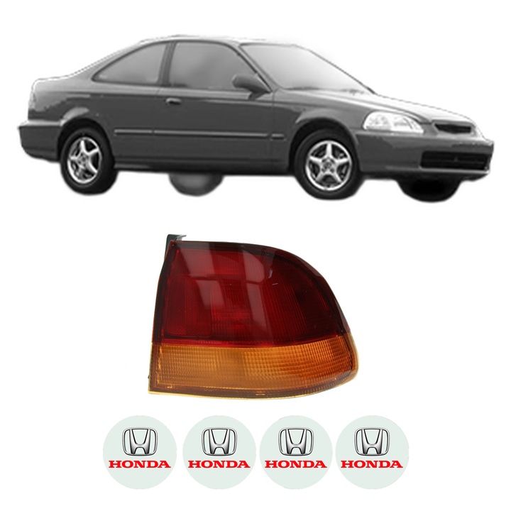 Lampa Stop Spate Stanga HONDA CIVIC VI Saloon (EJ, EK, SO) din 1995-2001, Auto, DEPO, 4x Stickere auto cu HONDA