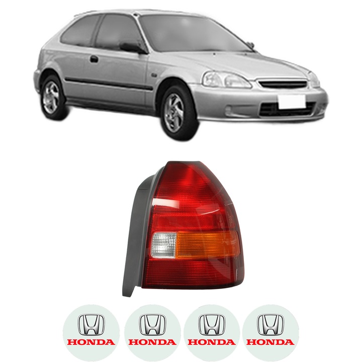 Lampa Stop Spate Dreapta HONDA CIVIC VI Hatchback (EJ, EK) din 1995-2001, Auto, DEPO, 4x Stickere auto cu HONDA