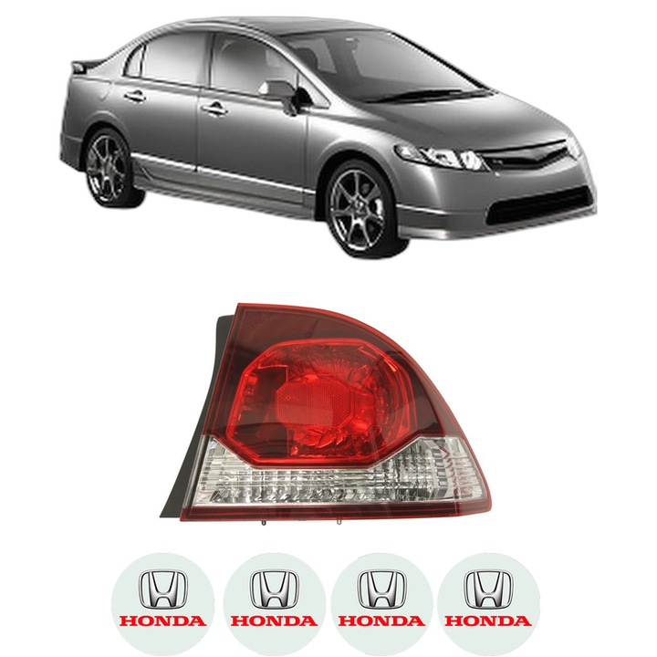 Lampa Stop Spate Dreapta HONDA CIVIC VIII Saloon (FD, FA) din 2005-2013, Auto, DEPO, 4x Stickere auto cu HONDA