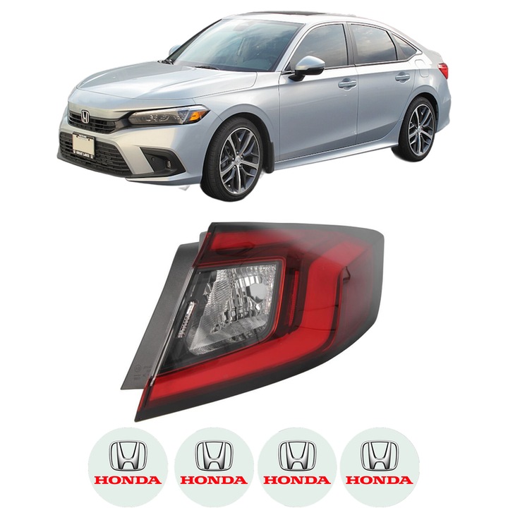 Lampa Stop Spate Dreapta HONDA CIVIC XI Hatchback (FL) din 2022, Auto, DEPO, 4x Stickere auto cu HONDA