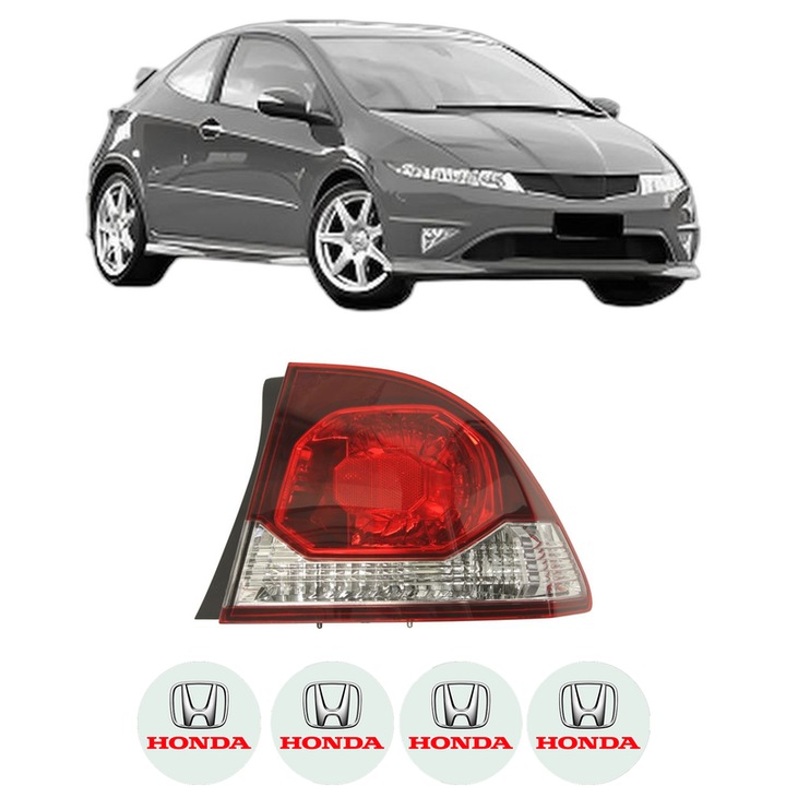 Lampa Stop Spate Dreapta HONDA CIVIC VIII Hatchback (FN, FK) din 2005-2012, Auto, DEPO, 4x Stickere auto cu HONDA