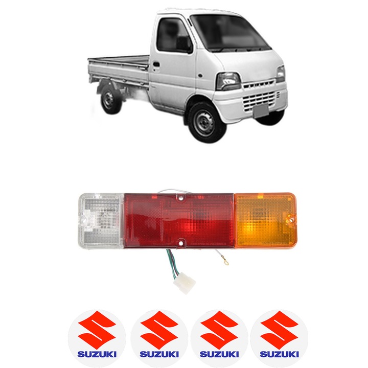 Lampa Stop Spate Stanga SUZUKI CARRY Platform/Chassis (FD, DA5_T, DA6_T) din 2000-2004, Auto, DEPO, 4x Stickere auto cu SUZUKI