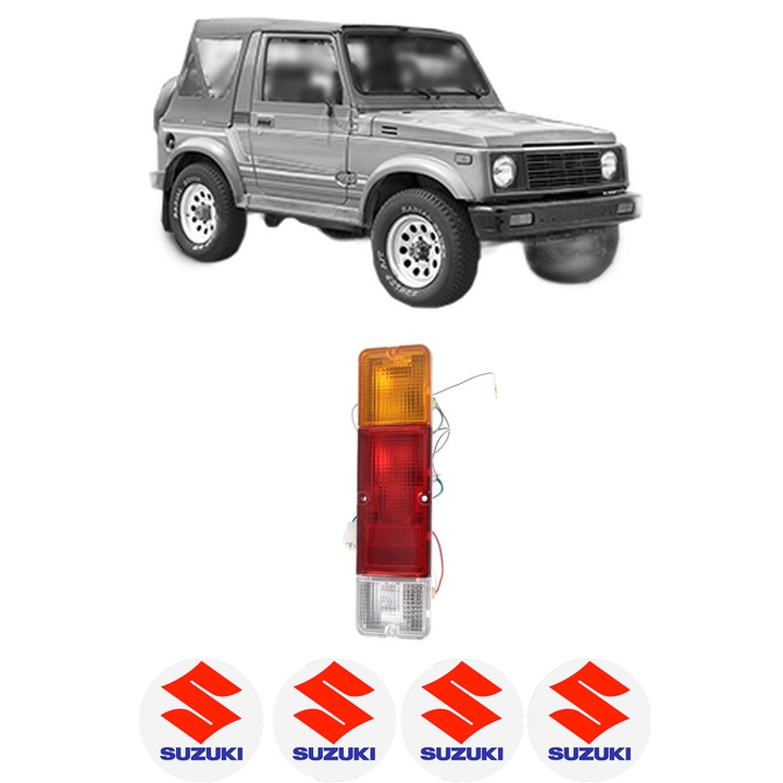 Lampa Stop Spate Dreapta SUZUKI SAMURAI Open Off-Road Vehicle (SJ_) din 1988-1998, Auto, DEPO, 4x Stickere auto cu SUZUKI