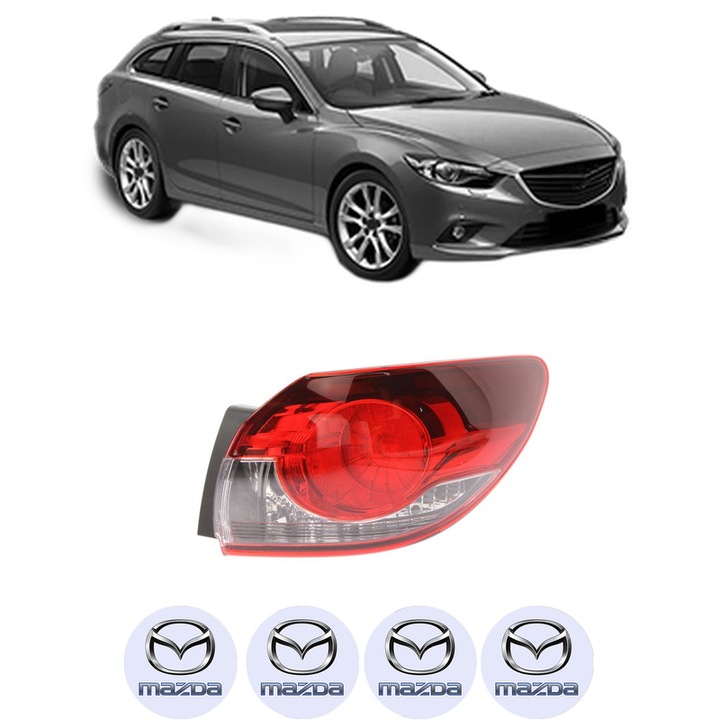 Lampa Stop Spate Dreapta MAZDA 6 Estate (GJ, GL) din 2012-2020, Auto, DEPO, 4x Stickere auto cu MAZDA