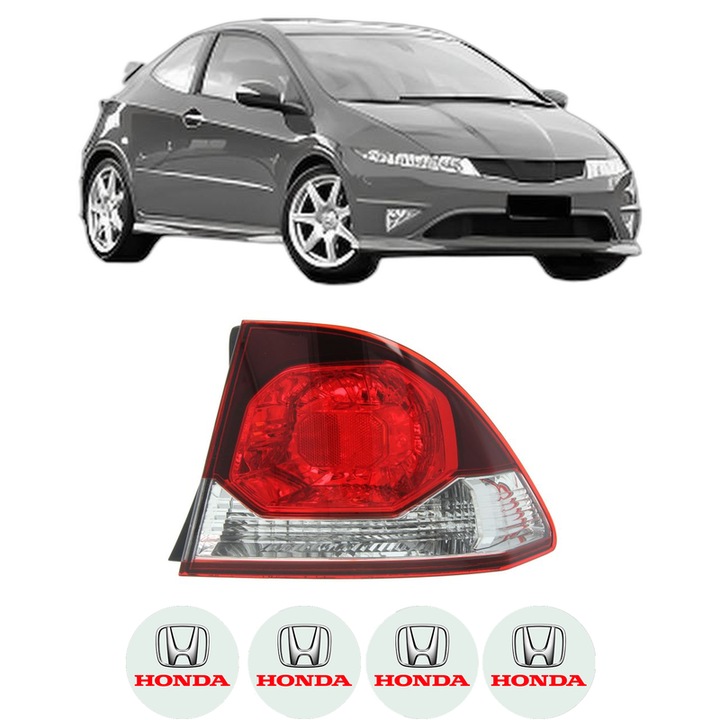 Lampa Stop Spate Dreapta HONDA CIVIC VIII Hatchback (FN, FK) din 2005-2012, Auto, DEPO, 4x Stickere auto cu HONDA