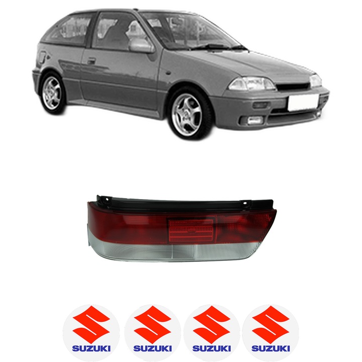 Lampa Stop Spate Stanga SUZUKI SWIFT II Hatchback (EA, MA) din 1989-2005, Auto, DEPO, 4x Stickere auto cu SUZUKI
