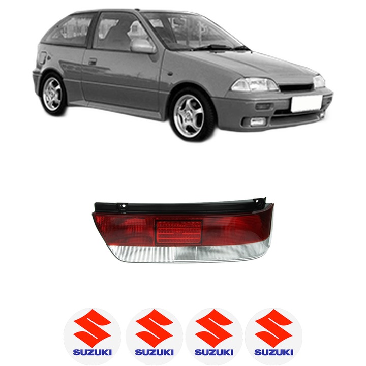 Lampa Stop Spate Dreapta SUZUKI SWIFT II Hatchback (EA, MA) din 1989-2005, Auto, DEPO, 4x Stickere auto cu SUZUKI