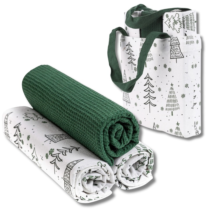 Set prosoape de bucatarie Moraj, 3 bucati, 40x70cm, design elegant, multicolor